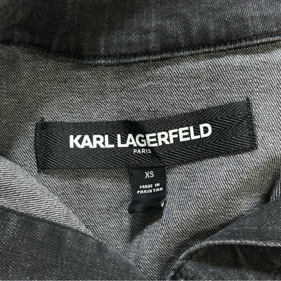 Karl Lagerfeld Black Denim Jacket XS - Picture 13 of 13